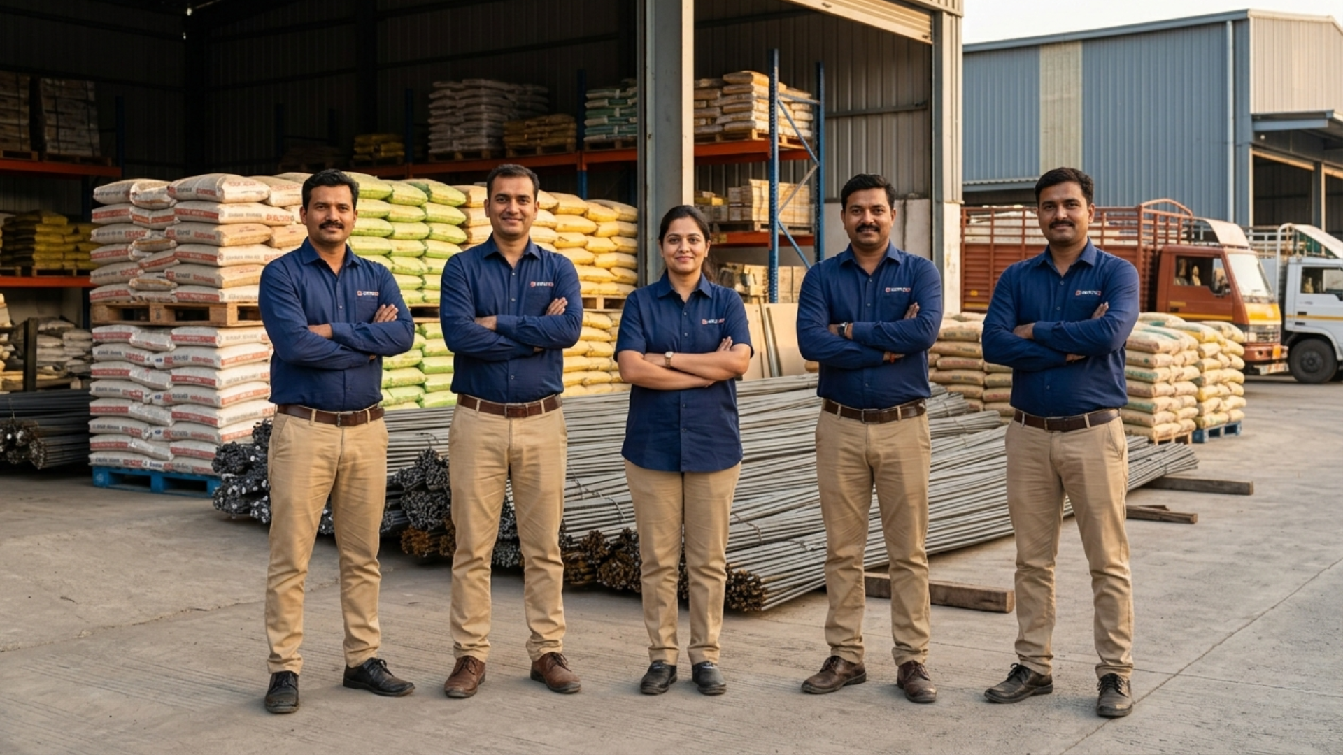 TMT BAR team at warehouse